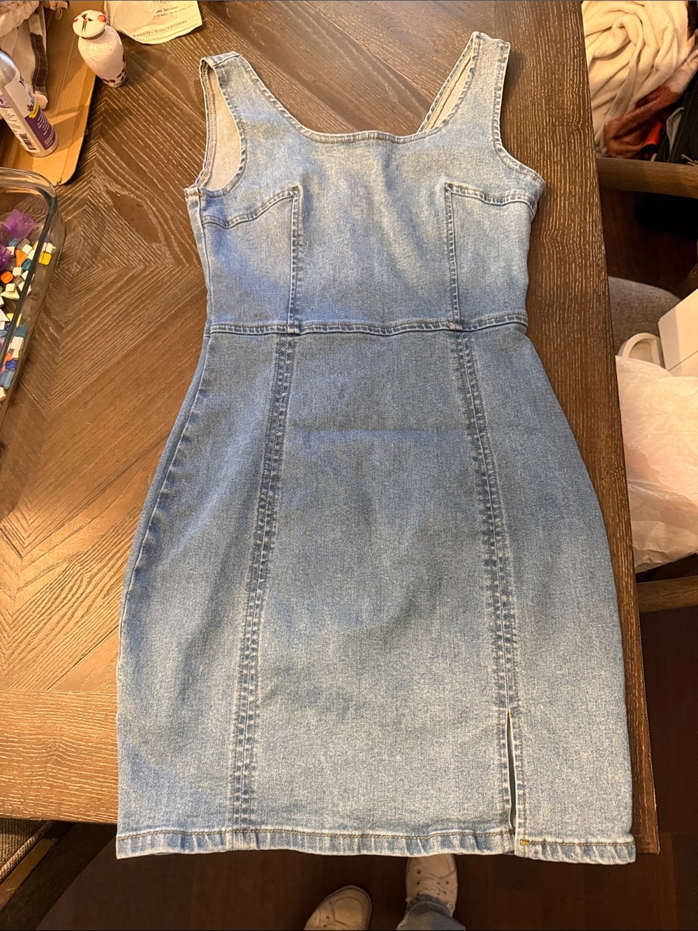 Denim Tank Dress - Light Blue
